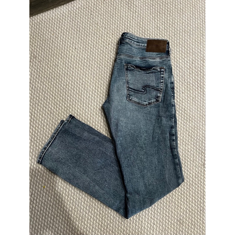 Men's silver jeans.